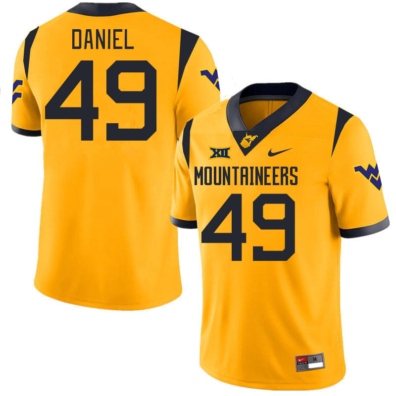 Men #49 Zyir Daniel West Virginia Mountaineers College 2024 New Uniforms Football Jerseys Stitched S